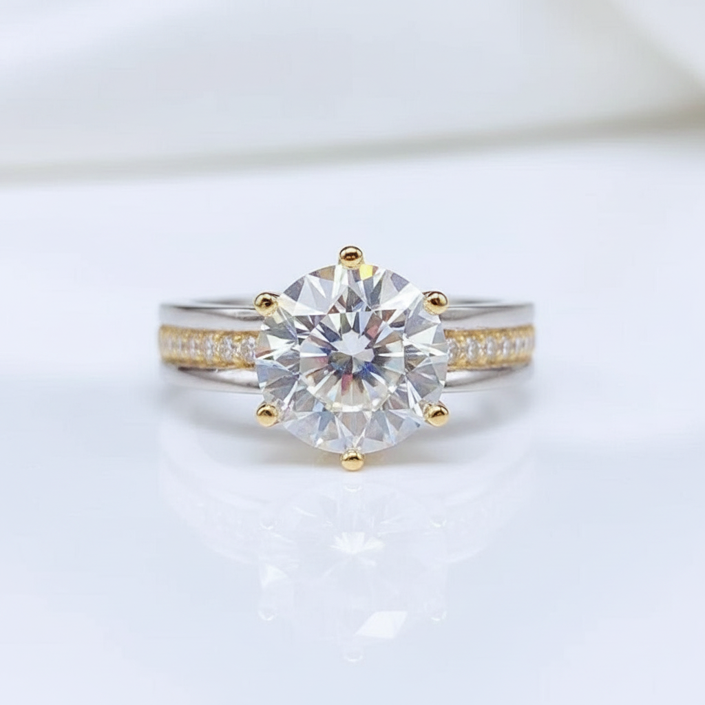 Yellow Gold Sparkling Diamond Option Engagement Ring-Black Diamonds New York