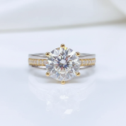 Yellow Gold Sparkling Diamond Option Engagement Ring-Black Diamonds New York