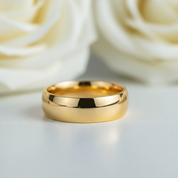 Yellow Gold Titanium Men's Wedding Band-Black Diamonds New York