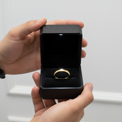 Yellow Gold Titanium Men's Wedding Band-Black Diamonds New York