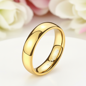 Yellow Gold Titanium Men's Wedding Band-Black Diamonds New York