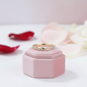 Yellow Gold Twist Infinity Wedding Ring Band-Black Diamonds New York