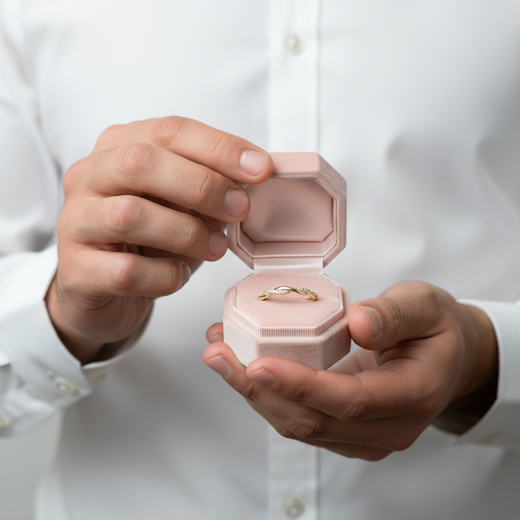 Yellow Gold Twist Infinity Wedding Ring Band-Black Diamonds New York