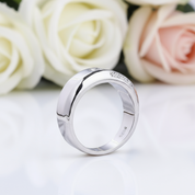 Yellow Gold & White Gold Classic Men's Wedding Band-Black Diamonds New York