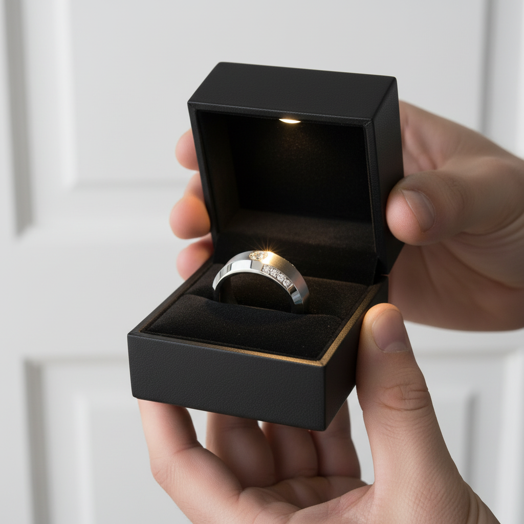 Yellow Gold & White Gold Classic Men's Wedding Band-Black Diamonds New York