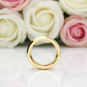 Yellow Gold & White Gold Classic Men's Wedding Band-Black Diamonds New York