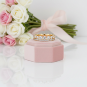 Yellow Gold Women's Stackable Wedding Band Set-Black Diamonds New York