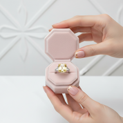 Yellow Sapphire Asscher Cut Three Stone Engagement Ring