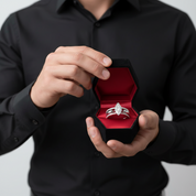 You & Me Rings- 14K Rose Gold Gothic Wedding Rings-Black Diamonds New York