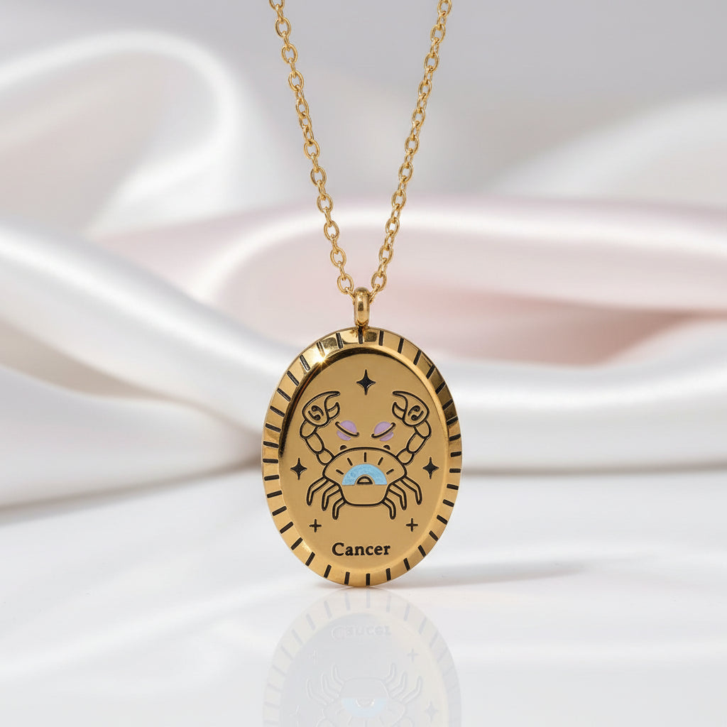 Zodiac Sign Constellation Pendant Necklace-Black Diamonds New York