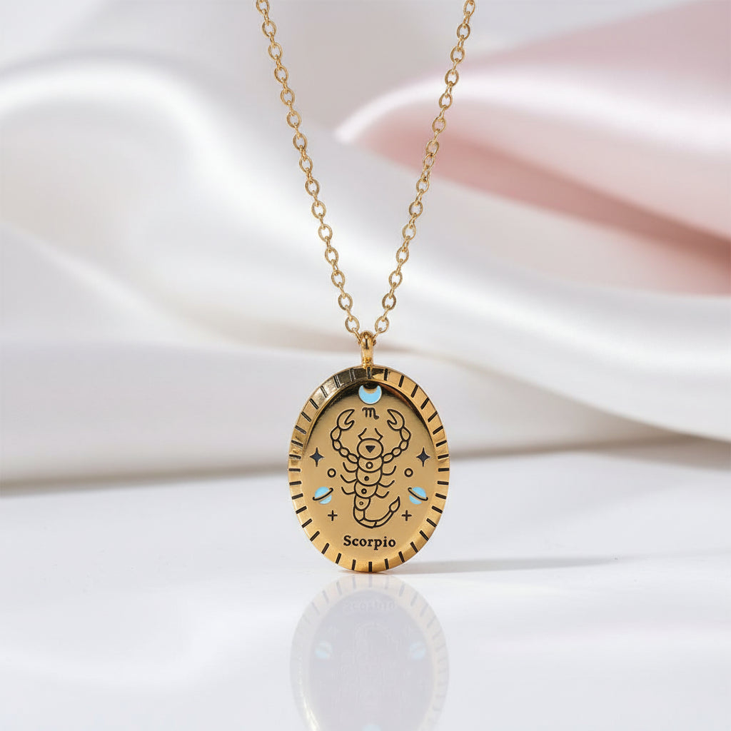 Zodiac Sign Constellation Pendant Necklace-Black Diamonds New York