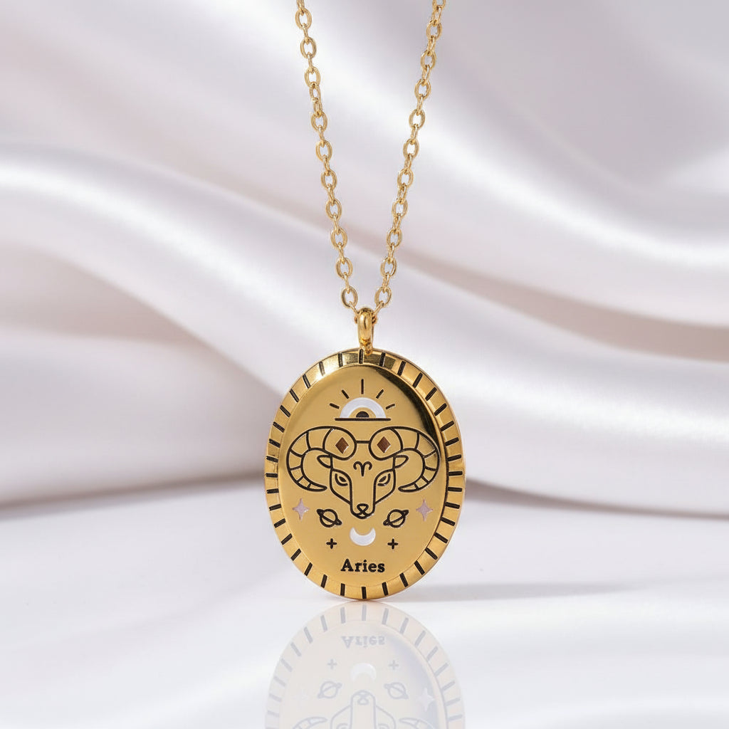 Zodiac Sign Constellation Pendant Necklace-Black Diamonds New York