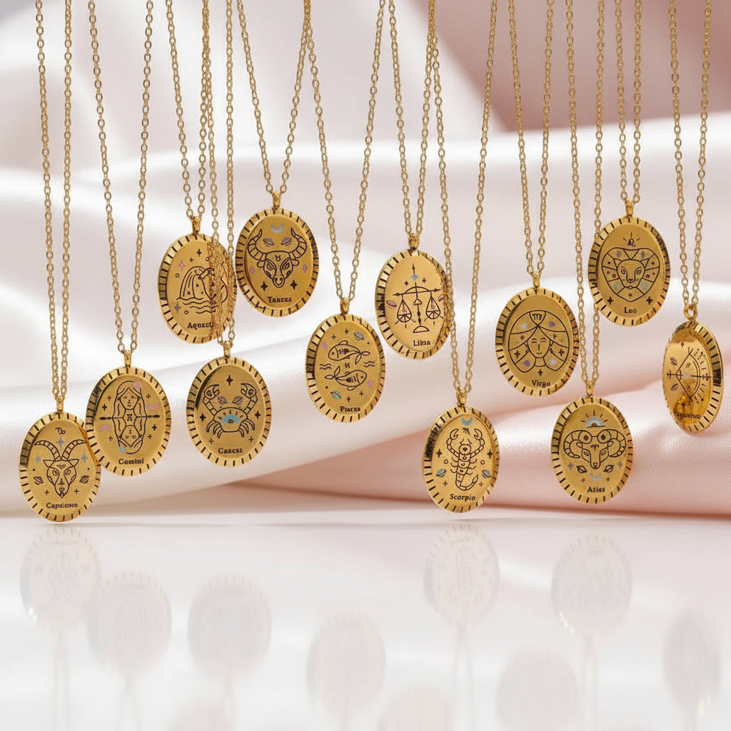 Zodiac Sign Constellation Pendant Necklace-Black Diamonds New York