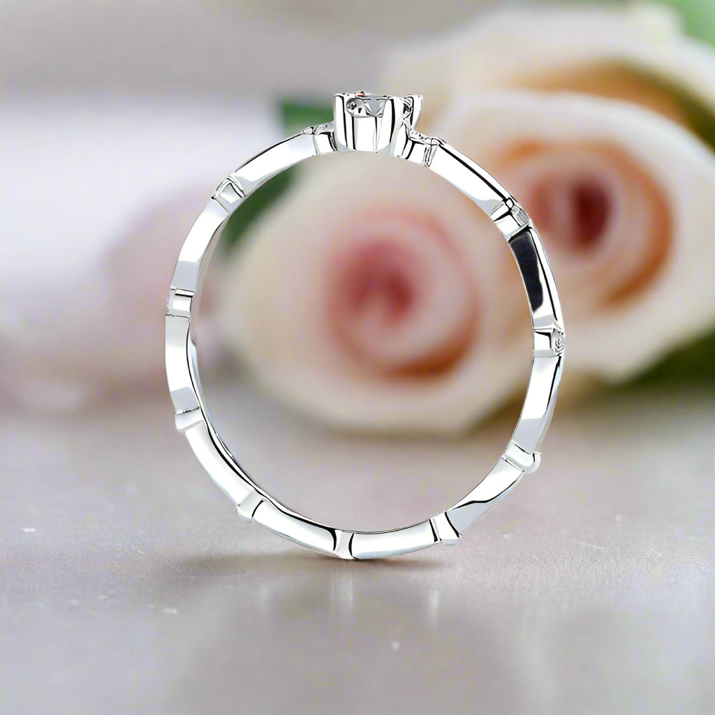 0.10 Ct Round Cut Diamond Dainty Ring-Black Diamonds New York