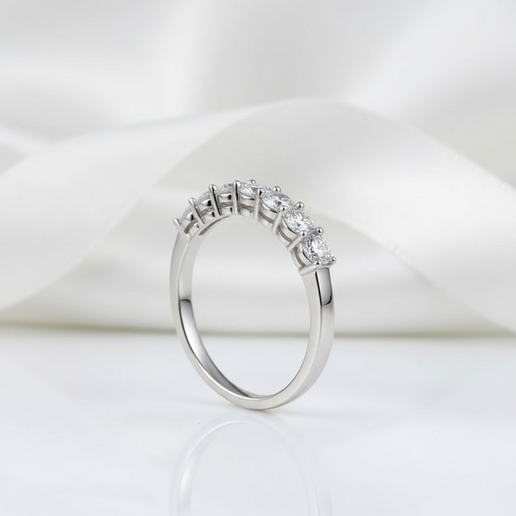 0.7Ct VVS1 Half Eternity Band Diamond Wedding Ring-Black Diamonds New York