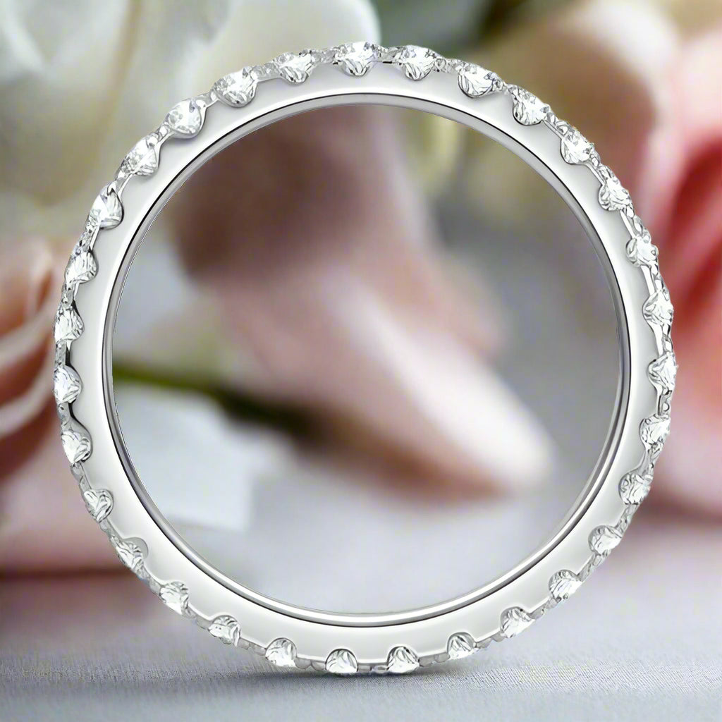 0.9ct 2mm Diamond Full Eternity Wedding Band-Black Diamonds New York