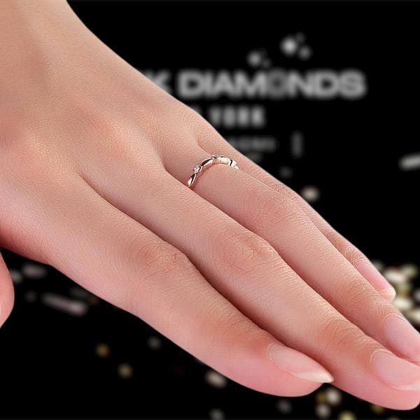 0.03ct Diamond 14K Rose Gold Stackable Ring-Black Diamonds New York