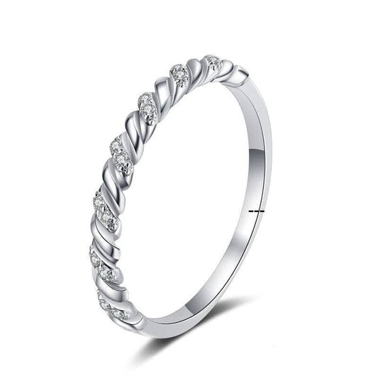0.056ct Diamond Twisted Eternity Stackable Wedding Promise Band-Black Diamonds New York