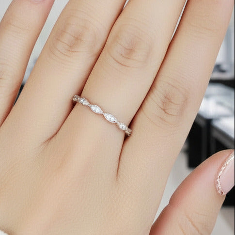 1.2mm Half Eternity Art Deco Diamond Ring-Black Diamonds New York