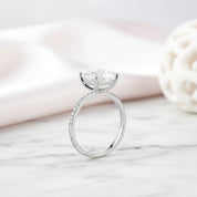 14k White Gold 2.5 ct Topaz Diamond Option Ring-Black Diamonds New York