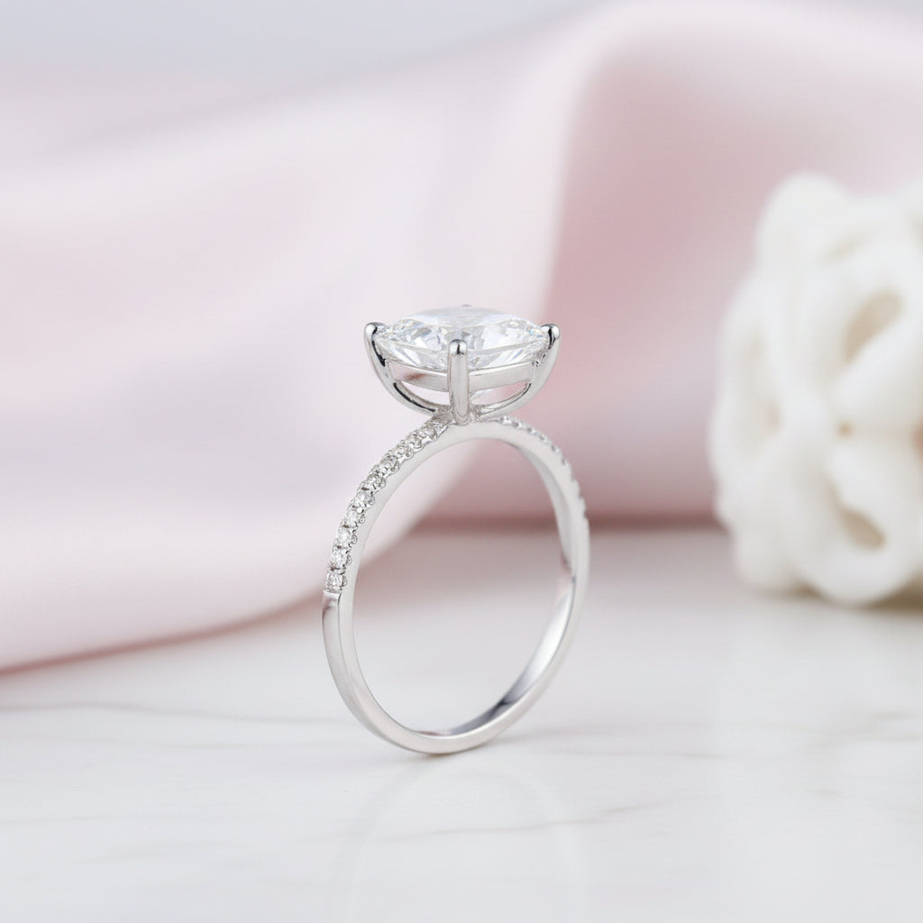 14k White Gold 2.5 ct Topaz Diamond Option Ring-Black Diamonds New York