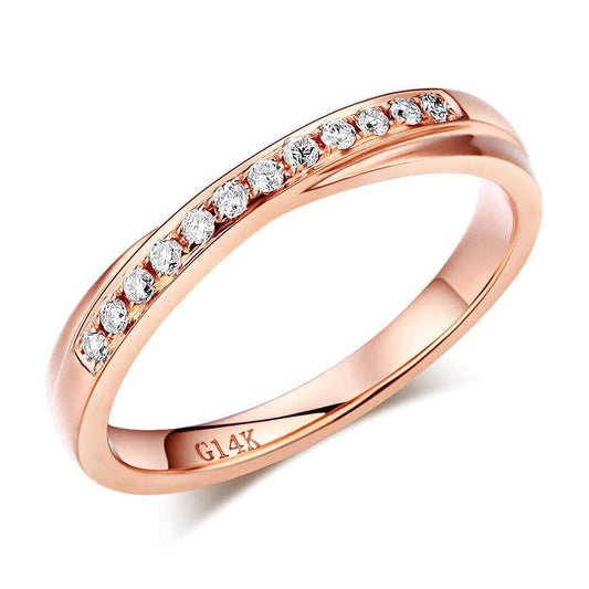 0.14ct Natural Diamonds14K Rose Gold Ring - Black Diamonds New York
