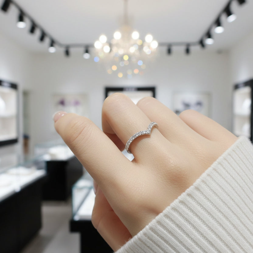 0.22ct Micro Round Cut D Color Diamond Wedding Band-Black Diamonds New York