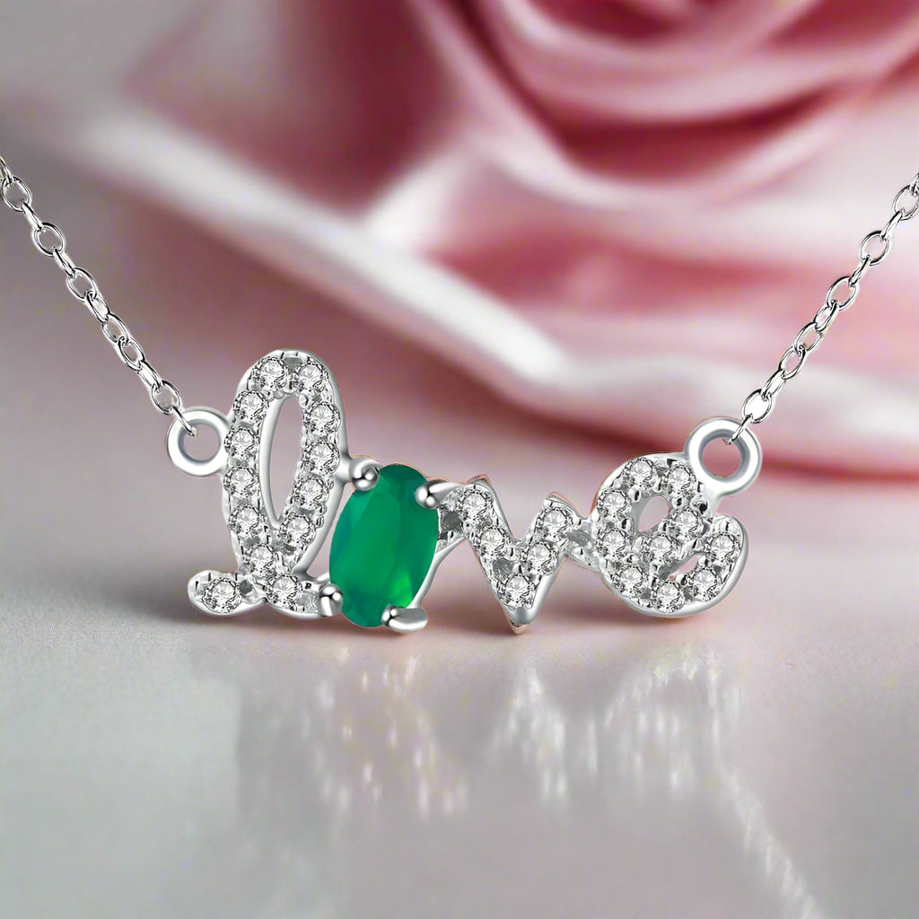 0.29 ct Love Letter Natural Gemstone Necklace-Black Diamonds New York