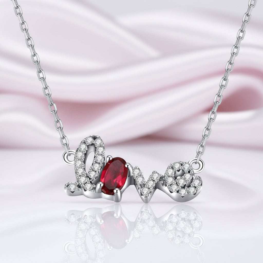 0.29 ct Love Letter Gemstone Necklace-Black Diamonds New York
