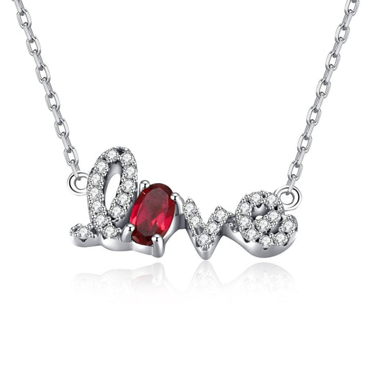 0.29Ct Love Letter Natural Gemstone Necklace - Black Diamonds New York