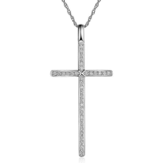 0.3 Ct Diamonds 14K Gold Cross Pendant Necklace-Black Diamonds New York