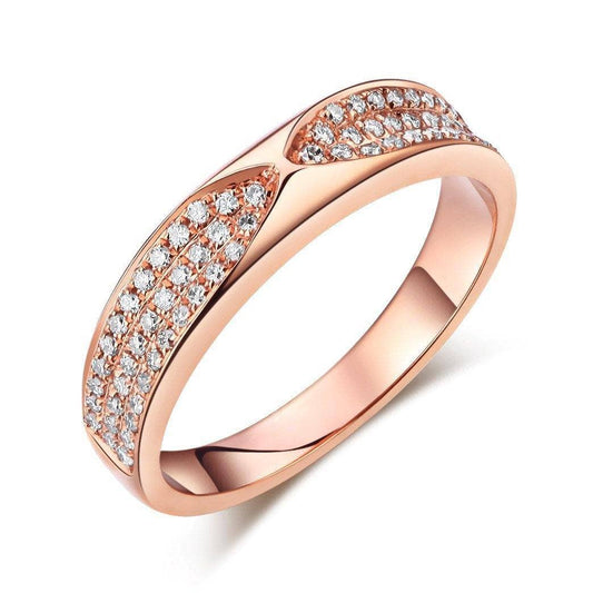 0.31ct Natural Diamonds 14K Rose Gold Bridal Anniversary Ring-Black Diamonds New York