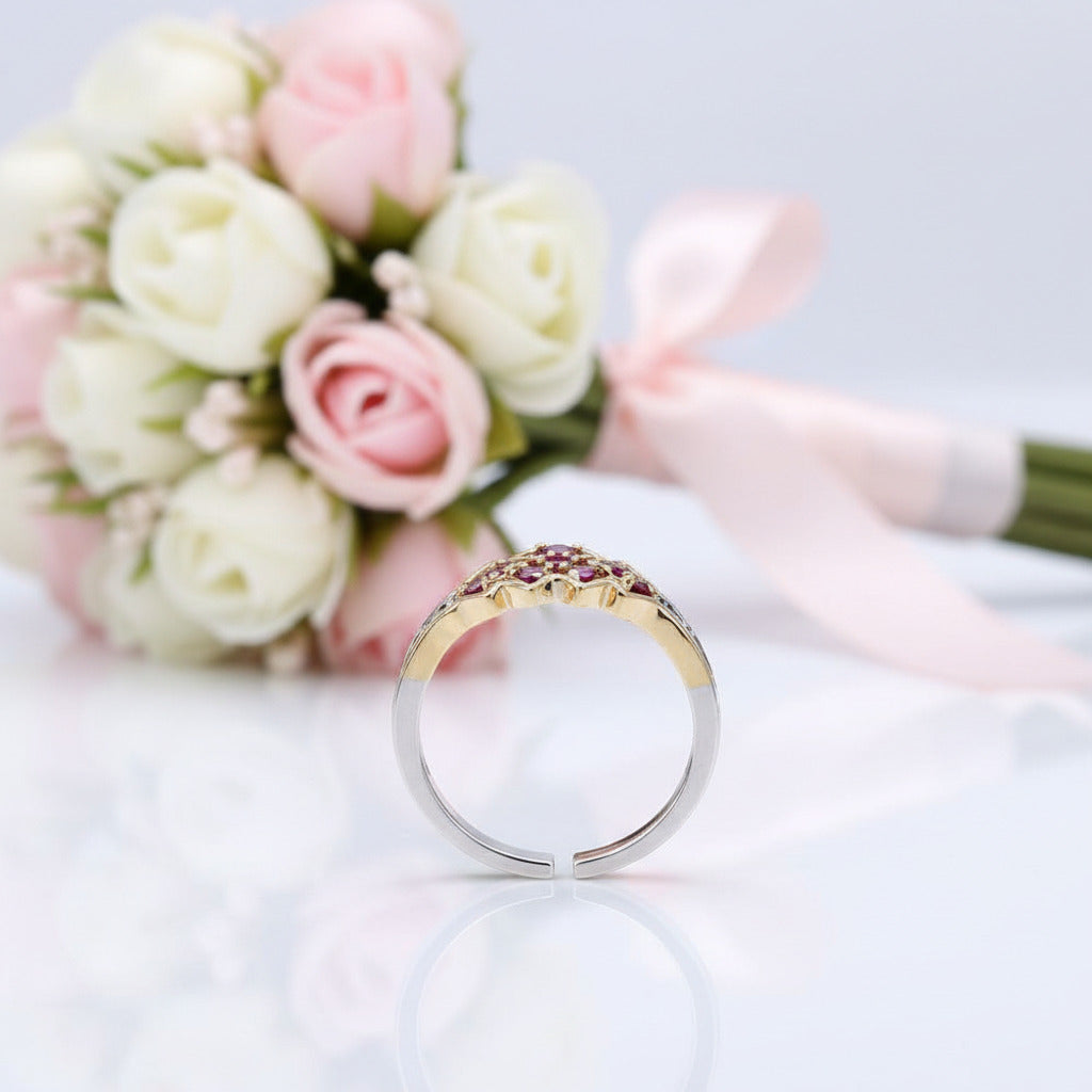 0.36 ct Rhodolite Garnet Adjustable Ring-Black Diamonds New York