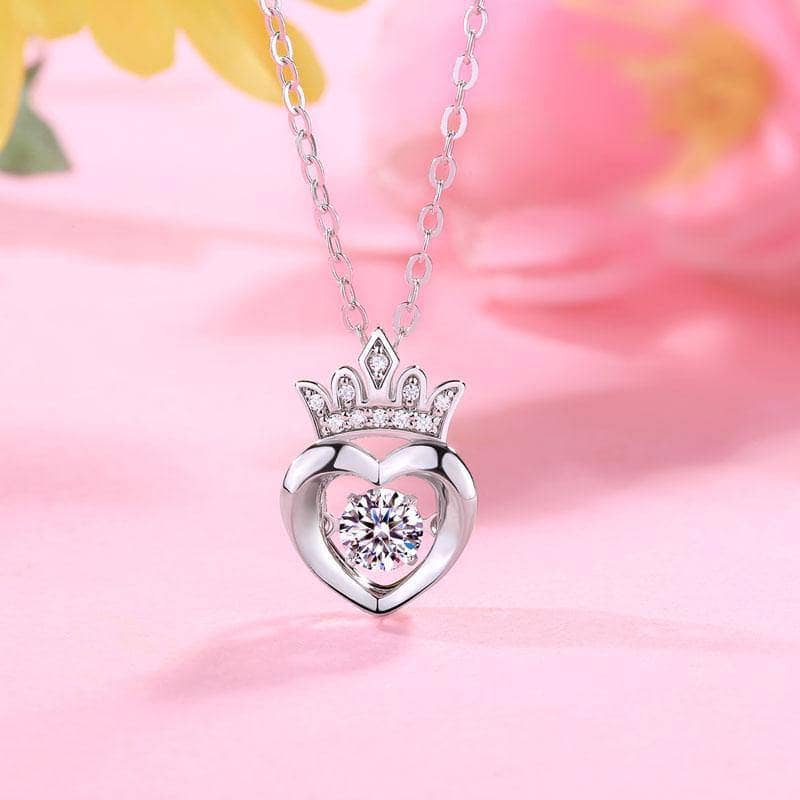 0.4ct Heart Crown Dancing Diamond Necklace-Black Diamonds New York