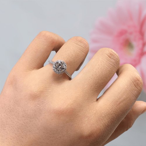 0.5-2ct Round Cut D Color Moissanite Engagement Ring-Black Diamonds New York