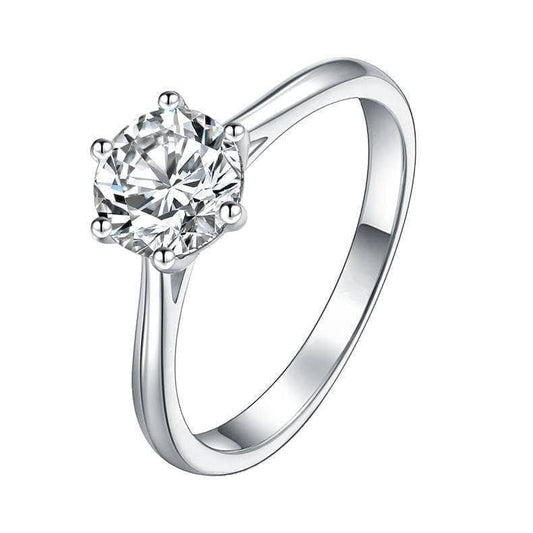 0.5-3ct Classic Moissanite Diamond Solitaire Wedding Ring-Black Diamonds New York