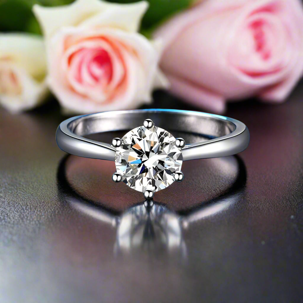 0.5-3ct Classic Diamond Solitaire Wedding Ring-Black Diamonds New York