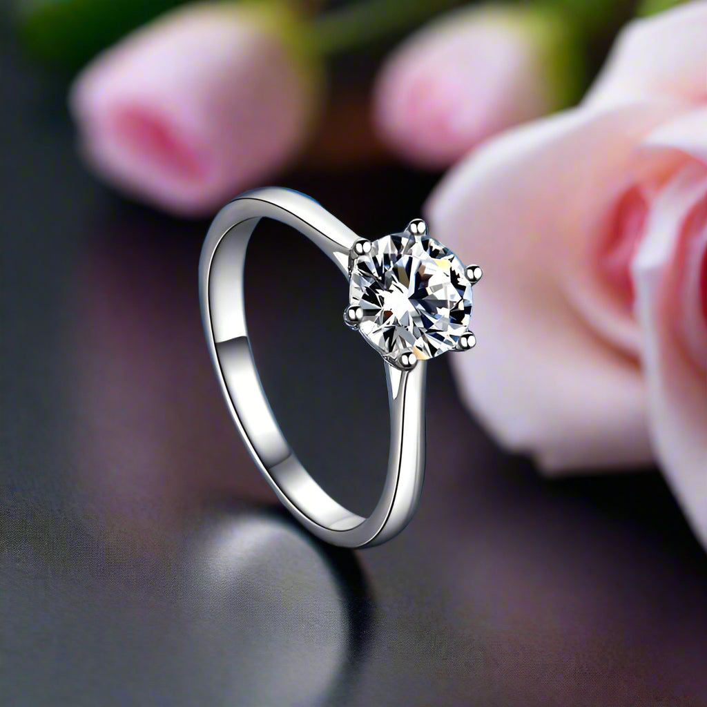 0.5-3ct Classic Diamond Solitaire Wedding Ring-Black Diamonds New York