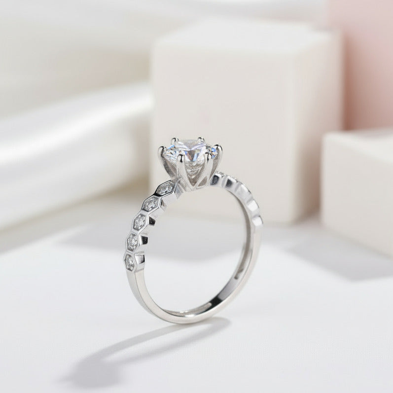 0.5 ct 5mm Diamond Antique Style Ring-Black Diamonds New York