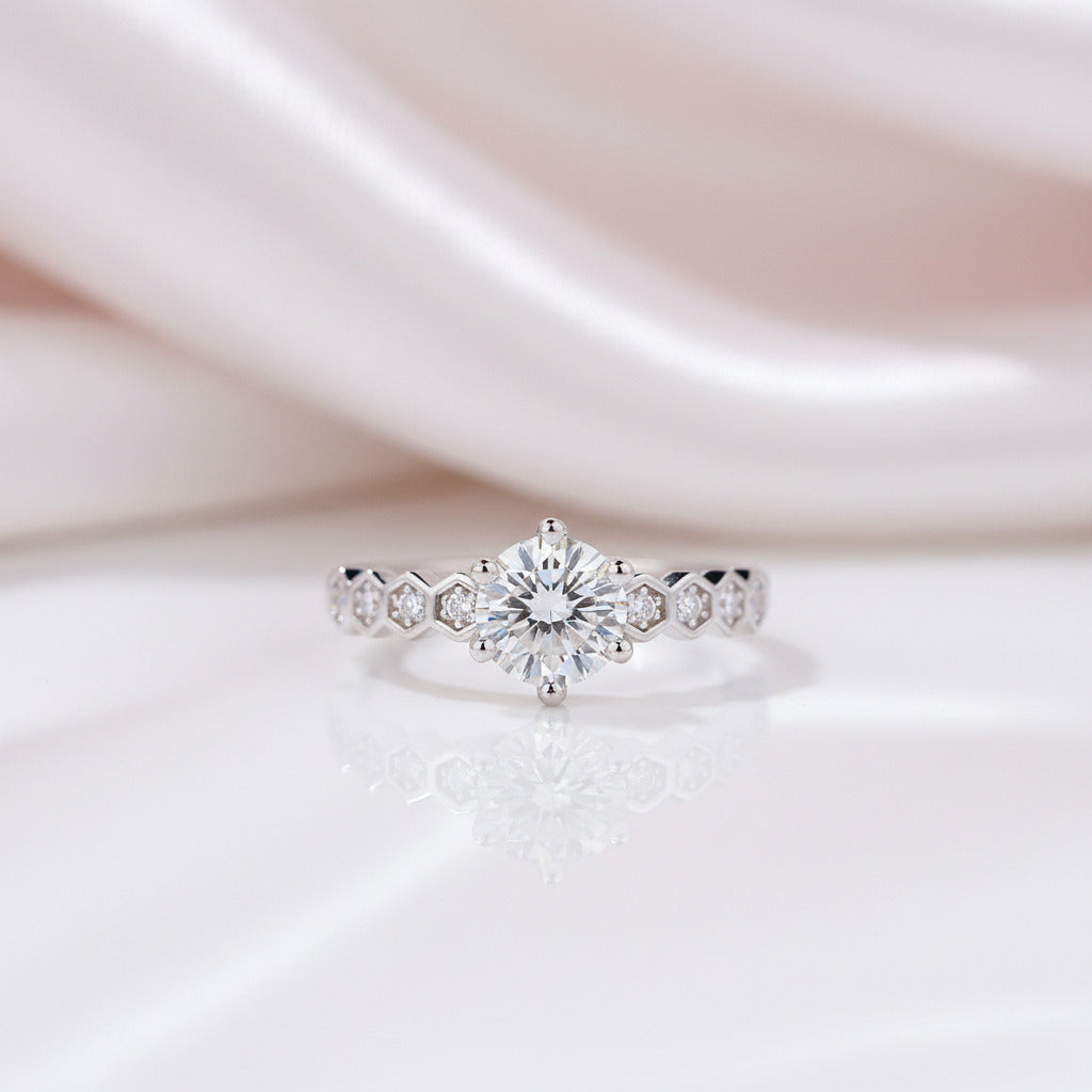 0.5 ct 5mm Diamond Option Antique Option Ring-Black Diamonds New York
