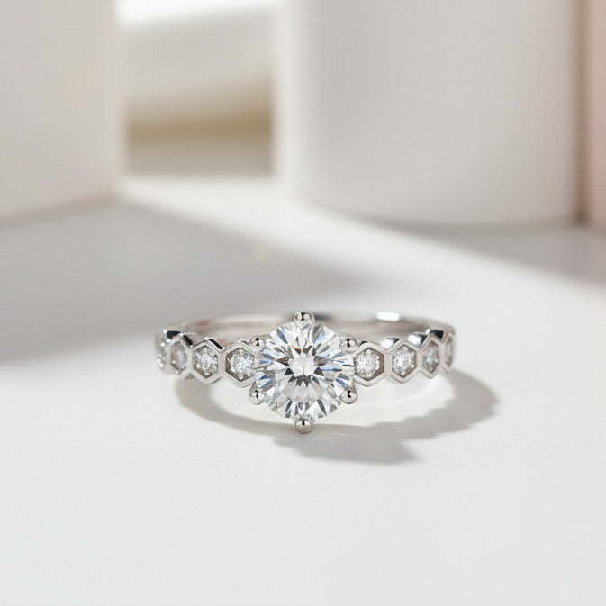 0.5 ct 5mm Diamond Antique Style Ring-Black Diamonds New York