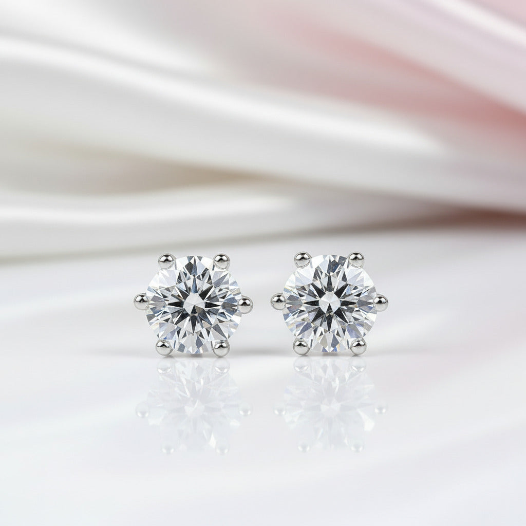 1.0 Ct Round Diamond Option Stud Earrings-Black Diamonds New York