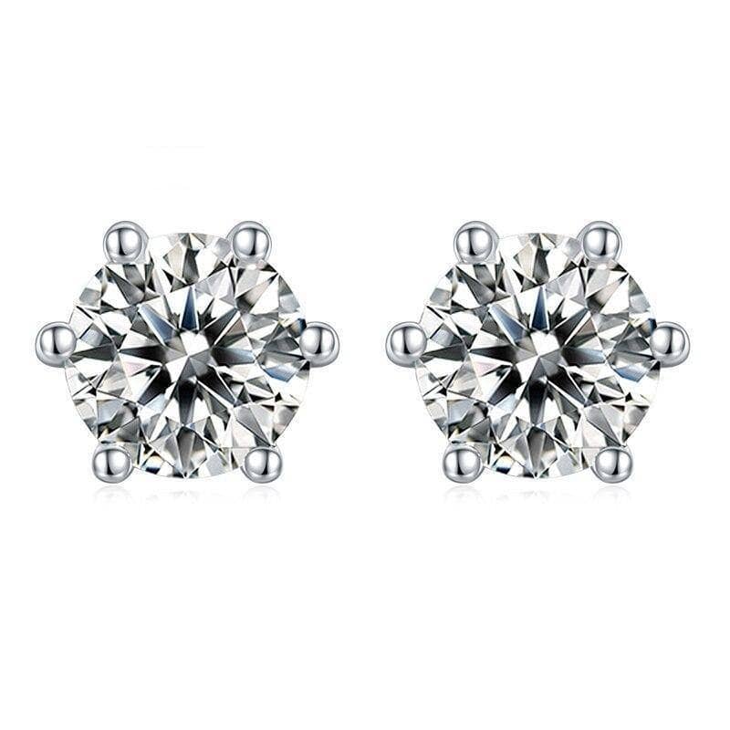 0.5/1.0ct Round Moissanite Stud Earrings-Black Diamonds New York