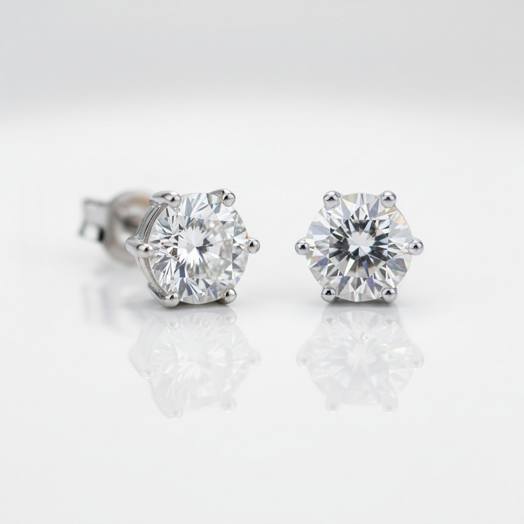 1.0 Ct Round Diamond Option Stud Earrings-Black Diamonds New York