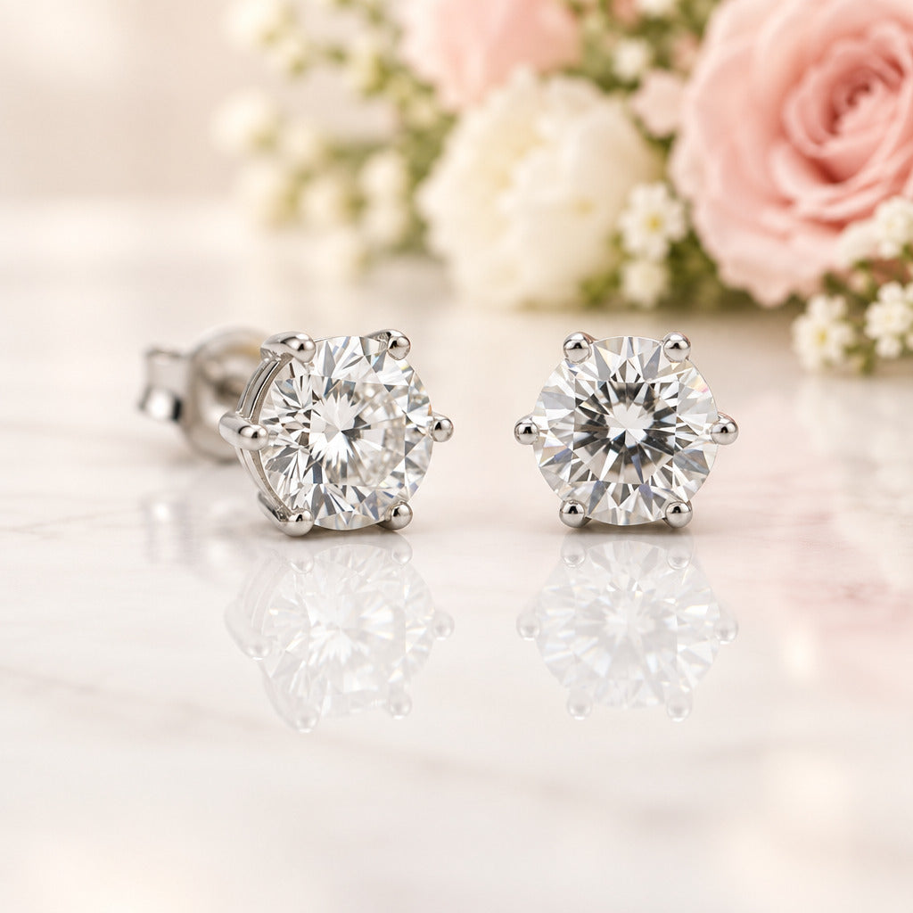 1.0 Ct Round Diamond Option Stud Earrings-Black Diamonds New York