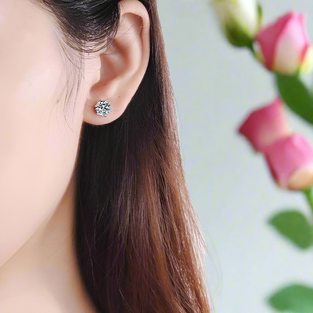 1.0 Ct Round Diamond Stud Earrings-Black Diamonds New York