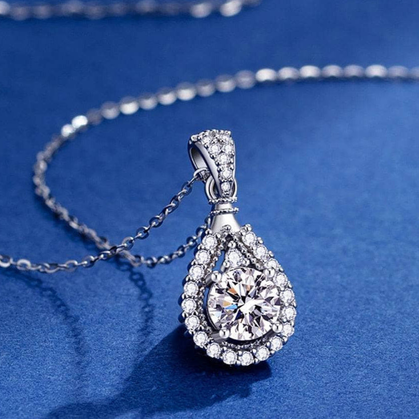 0.5/1ct Diamond Water Drop Pendant Necklace-Black Diamonds New York