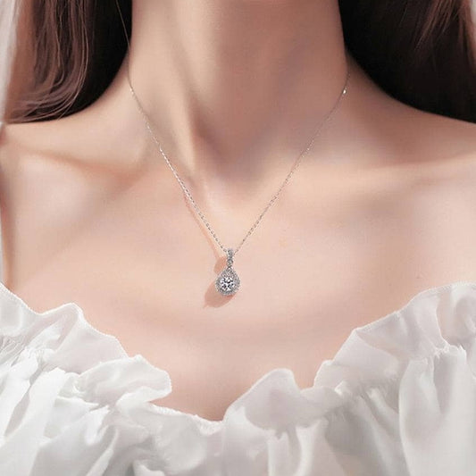 0.5/1ct Diamond Water Drop Pendant Necklace-Black Diamonds New York