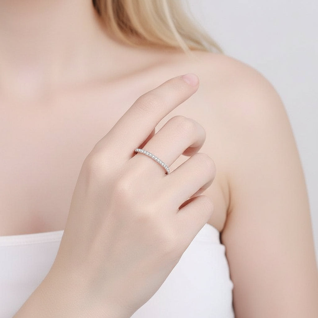 0.57ct Full Eternity Diamond Wedding Band-Black Diamonds New York