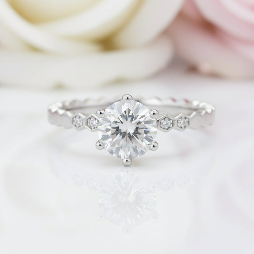 1.0 Ct D Color VVS1 Diamond Vintage Ring-Black Diamonds New York